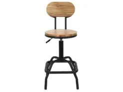 VARUS - Chaise Réglable Vintage En Bois D'Orme Et Métal -Electroménager Soldes tabouret haut 12628477