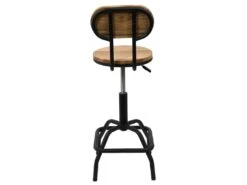 VARUS - Chaise Réglable Vintage En Bois D'Orme Et Métal -Electroménager Soldes tabouret haut 12628481