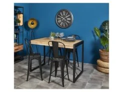 Lot De 2 Tabourets Industriel En Metal - Noir - L 30,5 X P 30,5 X H 61 Cm - MECANO -Electroménager Soldes tabouret haut 13046379