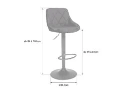 Lot De 2 Tabourets De Bar En Velours Noir ROBIN - HAPPY GARDEN -Electroménager Soldes tabouret haut 13094157