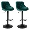 Lot De 2 Tabourets De Bar En Velours Vert ROBIN - HAPPY GARDEN -Electroménager Soldes tabouret haut 13094179
