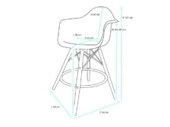 KAYELLES Chaise De Bar Patchwork Scandinaves Avec Accoudoirs TIBA (marron) -Electroménager Soldes tabouret haut 13184863