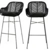 Nunuhai - Lot De 2 Tabourets De Bar En Rotin 76cm - Couleur - Noir 1 Nunuhai - Lot De 2 Tabourets De Bar En Rotin 76cm - Couleur - Noir -Electroménager Soldes tabouret haut 13305245