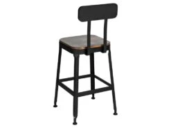 Chilly - Lot De 2 Chaises De Bar Métal Et Bois 63cm - Couleur - Bois Foncé / Noir -Electroménager Soldes tabouret haut 13305389