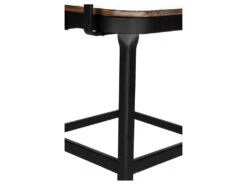 Chilly - Lot De 2 Chaises De Bar Métal Et Bois 63cm - Couleur - Bois Foncé / Noir -Electroménager Soldes tabouret haut 13305395