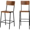 Arlet - Lot De 2 Chaises De Bar Métal Et Bois 67cm - Couleur - Bois Clair -Electroménager Soldes tabouret haut 13390781