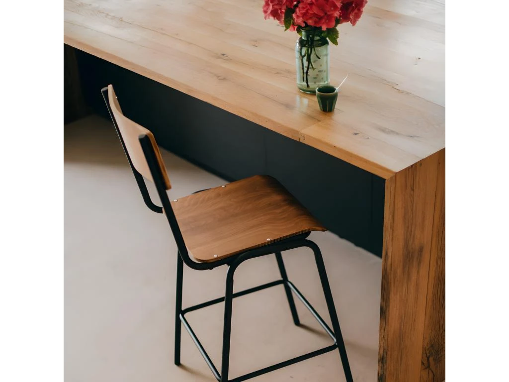 Arlet - Lot De 2 Chaises De Bar Métal Et Bois 67cm - Couleur - Bois Clair 4 Arlet - Lot De 2 Chaises De Bar Métal Et Bois 67cm - Couleur - Bois Clair – Image 2