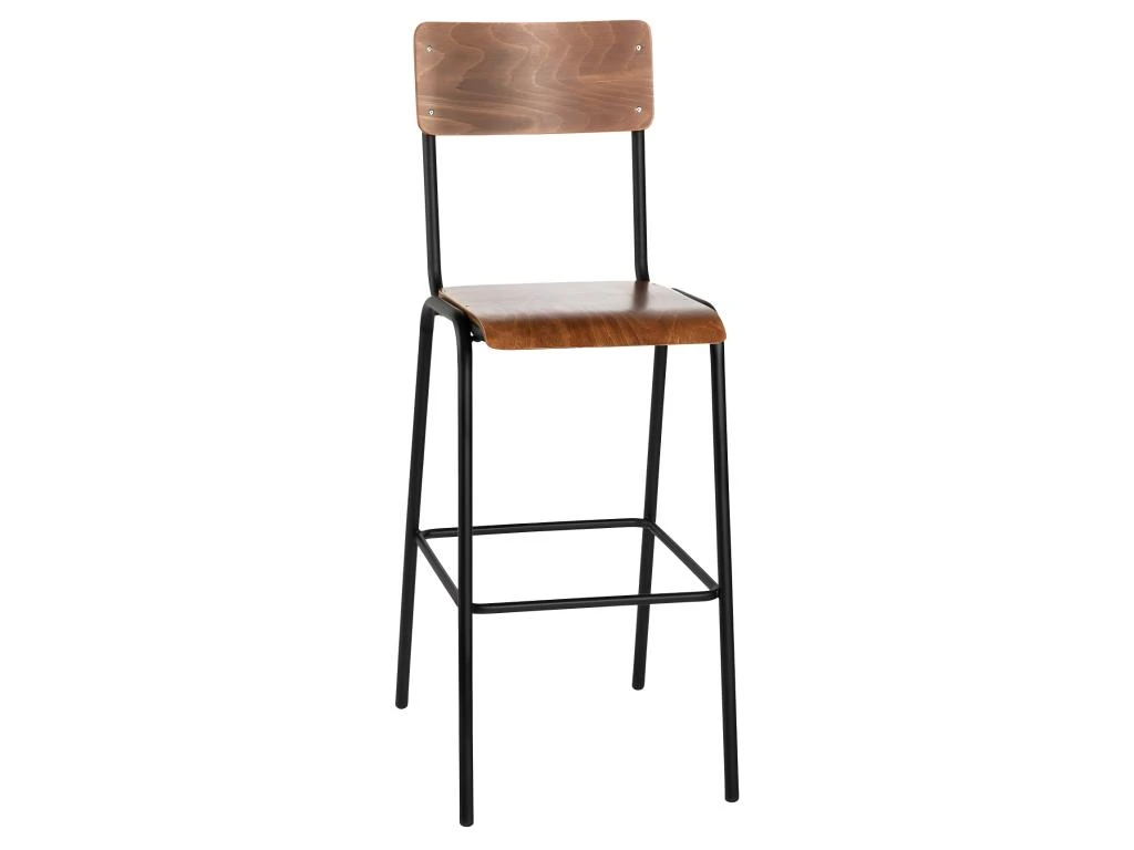 Arlet - Lot De 2 Chaises De Bar Métal Et Bois 67cm - Couleur - Bois Clair 6 Arlet - Lot De 2 Chaises De Bar Métal Et Bois 67cm - Couleur - Bois Clair – Image 4