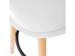 Tabouret De Bar Confortable Assise Blanche Et Pieds En Bois H 92 Cm -Electroménager Soldes tabouret haut 13458275