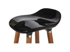 OSLO Lot De 2 Tabourets De Bar Noir Laque + Pieds Hetre Massif - Contemporain - L 39 X P 40 Cm -Electroménager Soldes tabouret haut 13476625