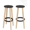 Lot De 2 Tabourets De Bar Scandinaves Bois De Hêtre KIBI (noir)