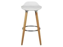 Lot De 4 Tabourets De Bar - Blanc - Pied Metal Peinture Bois - L 39 X P 33 X H 70 Cm - OSLO -Electroménager Soldes tabouret haut 13497835