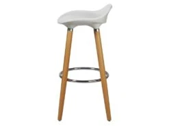 Lot De 4 Tabourets De Bar - Blanc - Pied Metal Peinture Bois - L 39 X P 33 X H 70 Cm - OSLO -Electroménager Soldes tabouret haut 13497839