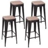 Lot De 4 Tabourets De Bar En Métal Noir Jorois -Electroménager Soldes tabouret haut 14112193