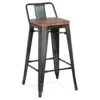 Tabouret De Bar Design "Kary" 84cm Noir -Electroménager Soldes tabouret haut 14129767