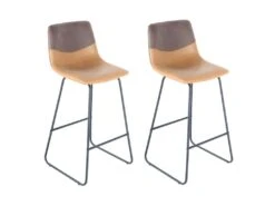 Lot De 2 Tabourets De Bar "Kylie" 103cm Marron & Noir