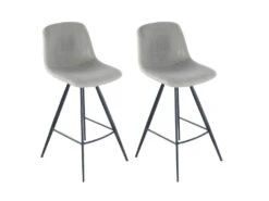 Lot De 2 Tabourets De Bar "Samantha" 102cm Taupe & Noir