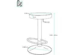 KAYELLES Lot De 2 Tabourets Bar Rond Réglable En Hauteur Et Pivotant - YO (Noir) -Electroménager Soldes tabouret haut 14273545