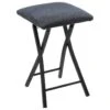Tabouret Pliant Gris Foncé Et Métal Noir -Electroménager Soldes tabouret haut 14339703