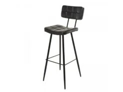 AUGUSTIN - Lot De 2 Tabourets De Bar James Noir Hauteur D'assise 80cm -Electroménager Soldes tabouret haut 14662203