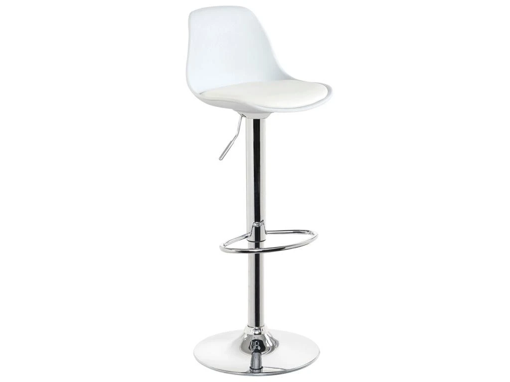 KAYELLES Lot De 2 Tabourets De Bar Design Réglable Pivotant SIG (Blanc) 5 KAYELLES Lot De 2 Tabourets De Bar Design Réglable Pivotant SIG (Blanc) – Image 3