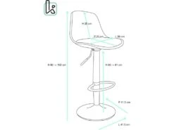 KAYELLES Lot De 2 Tabourets De Bar Design Réglable Pivotant SIG (Blanc) 13 KAYELLES Lot De 2 Tabourets De Bar Design Réglable Pivotant SIG (Blanc) -Electroménager Soldes tabouret haut 14723235