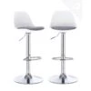 KAYELLES Lot De 2 Tabourets De Bar Design Réglable Pivotant SIG (Blanc-gris) 1 KAYELLES Lot De 2 Tabourets De Bar Design Réglable Pivotant SIG (Blanc-gris) -Electroménager Soldes tabouret haut 14723249
