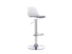 KAYELLES Lot De 2 Tabourets De Bar Design Réglable Pivotant SIG (Blanc-gris) -Electroménager Soldes tabouret haut 14723253