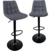 Lot De 2 Tabourets De Bar Design Matelassé SID (Gris) 2 Lot De 2 Tabourets De Bar Design Matelassé SID (Gris) -Electroménager Soldes tabouret haut 15783849