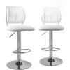 Lot De 2 Tabourets De Bar Design Avec Dossier SAWA (Blanc) 2 Lot De 2 Tabourets De Bar Design Avec Dossier SAWA (Blanc) -Electroménager Soldes tabouret haut 15862551
