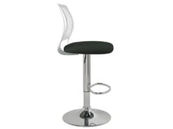 Lot De 2 Tabourets De Bar Design Avec Dossier SAWA (Blanc Et Noir) -Electroménager Soldes tabouret haut 15862569