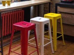 Lot De 2 Tabourets De Bar Jaune De 60 Cm CABRILLO -Electroménager Soldes tabouret haut 16321379