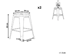 Lot De 2 Tabourets De Bar Jaune De 60 Cm CABRILLO -Electroménager Soldes tabouret haut 16321385