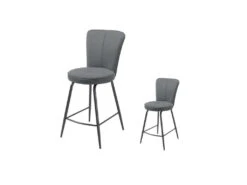 Duo De Chaises De Bar Tissu/Métal Anthracite - GARANA