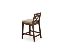 BORYS Lot De 2 Tabourets De Bar - Noyer