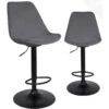 Lot De 2 Chaises De Bar Grises Velours Design SOSA (gris) 1 Lot De 2 Chaises De Bar Grises Velours Design SOSA (gris) -Electroménager Soldes tabouret haut 17615589