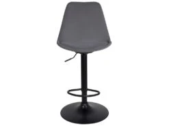 Lot De 2 Chaises De Bar Grises Velours Design SOSA (gris) -Electroménager Soldes tabouret haut 17615591