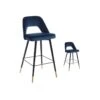 Duo De Tabourets De Bar Métal/Tissu Bleu - YIZI -Electroménager Soldes tabouret haut 17631791