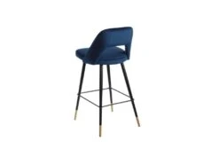 Duo De Tabourets De Bar Métal/Tissu Bleu - YIZI -Electroménager Soldes tabouret haut 17631799