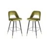 Duo De Tabourets De Bar Métal/Tissu Vert - YIZI -Electroménager Soldes tabouret haut 17631887
