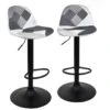Lot De 2 Tabourets De Bar Design SIG (Patchwork Gris) -Electroménager Soldes tabouret haut 17660381