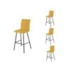 Quatuor De Chaises De Bar Métal/Tissu Jaune - FRESNO 1 Quatuor De Chaises De Bar Métal/Tissu Jaune - FRESNO -Electroménager Soldes tabouret haut 17786773