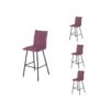 Quatuor De Chaises De Bar Métal/Tissu Rose - FRESNO -Electroménager Soldes tabouret haut 17786971