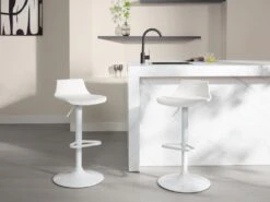 Lot De 2 Tabourets De Bar - Polypropylène - Coloris Blanc - CALAS -Electroménager Soldes tabouret haut 17981545