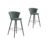 Duo De Chaises De Bar Arrondies Velours Vert D'eau - BOLUP -Electroménager Soldes tabouret haut 18001915