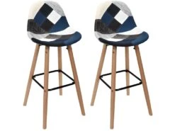 Set De 2 Tabourets De Bar Patchwork