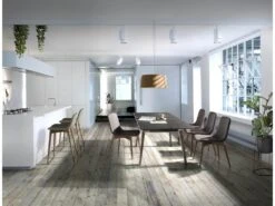 Tabouret En Croûte De Cuir Et Bois Noyer 4044 ANGEL CERDA -Electroménager Soldes tabouret haut 18429225