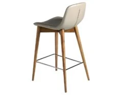 Tabouret En Croûte De Cuir Et Bois Noyer 4044 ANGEL CERDA -Electroménager Soldes tabouret haut 18429231