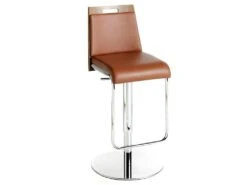 Tabouret En Croûte De Cuir Et Acier Chromé 4072 ANGEL CERDA