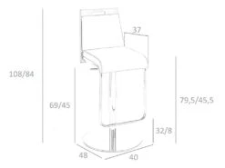 Tabouret En Croûte De Cuir Et Acier Chromé 4072 ANGEL CERDA -Electroménager Soldes tabouret haut 18429247